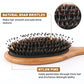 BLACK EGG Boar Bristle Brush for Wet/Dry Hair - Smoothing, Massaging, Detangling, Reduce Frizz, Restore Shine - Bamboo Brush for Women, Men, Kids