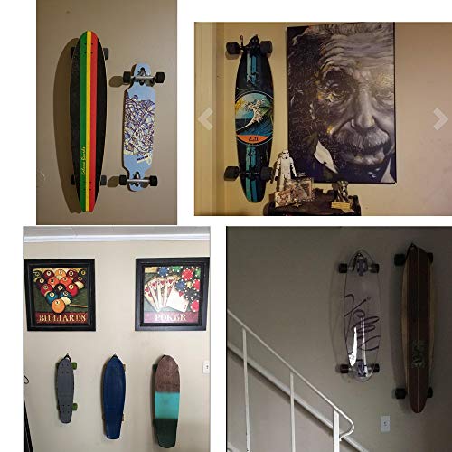 Buy now YYST Skateboard Wall Mount Skateboard Wall Hanger Storage Rack Flexible Hanger - Fit Cruiser Boards, Skateboards, Penny Boards, Longboards,etc- W Style - No Board -2/PK at indiglob india