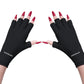 MelodySusie UV Gloves for Gel Nail Lamp, Professional UPF50+ UV Protection Gloves for Manicures, Art Skin Care Fingerless Glove for Women Men Protect Hands from Sun and Nail Dryer Harm (Black)