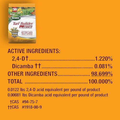 Buy now Scotts Turf Builder WinterGuard Fall Weed & Feed5, Weed Killer Plus Fall Fertilizer, 12,000 sq. ft., 33.84 lbs. at indiglob india