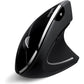 Perixx PERIMICE-813B Bluetooth Vertical Mouse - Wireless 3-in-1 Multi-Device Technology - Travelling Carry Bag - Black - Right Handed