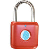 Fingerprint Padlock Phone Watch App Gym Locker Lock: Keyless Padlock eLinkSmart Combination Lock - Black Metal Bluetooth Remote Padlock for Locker Backpack Suitcase Luggage - Red