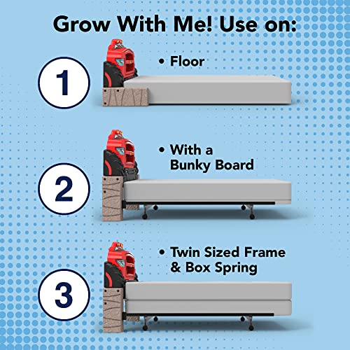 Buy now Simplay3 Monster Truck Headboard, Twin Size Plastic Car Bed Headboard for Kids, Toddlers and Boys with Toy Car Storage - Red, Made in USA at indiglob india