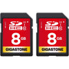 GIGASTONE 8GB SD Card 2-Pack UHS-I U1 Class 10 SDHC Memory Card Full HD Video Canon Kodak Olympus Digital Camera, with 2 Mini Cases - 2 Pack 8GB Cards