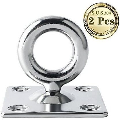 Alise SUS 304 Stainless Steel Ceiling Hooks Hammock Swing Hook Hanger Heavy Duty Eyebolt Hanging Kit,DD800-2P 2 Pack