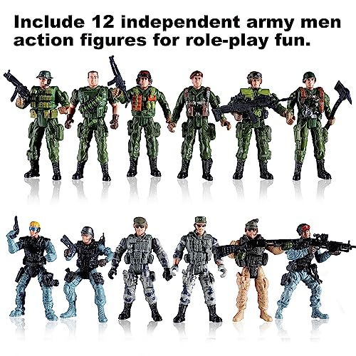 Buy now Mr.River US Army Men and SWAT Team Toy Soldiers Action Figures with Military Weapons Accessories for Kids Boys Girls,12Pcs at indiglob india