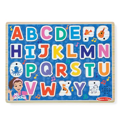 Buy now Melissa & Doug?? Ms. Rachelƒ?› Wooden Phonics Alphabet Sound Puzzle with Light-Activated Sound Effects, 26-Piece Toddler Toys for Boys and Girls Ages 2+ Years - FSC Certified at indiglob india