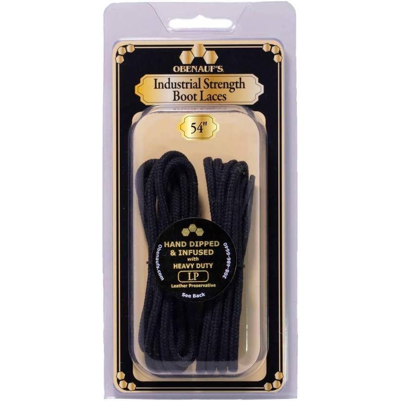 Buy now Obenauf's Boot Laces Industrial Strength Black Waxed Round 1 Pair at indiglob india