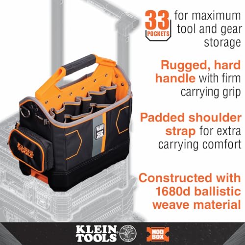 Buy now Klein Tools 62202MB MODbox Tool Tote, Part of the MODbox Mobile Workstation, 33 Pockets, Ample Tool Storage, Zipper Pocket for Small Items at indiglob india