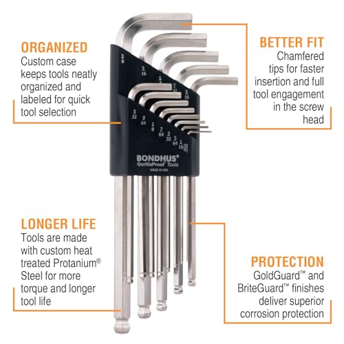 Buy now Bondhus 20399 Ball End L-Wrench DoublePK w/BriteGuard & GoldGuard Finish at indiglob india