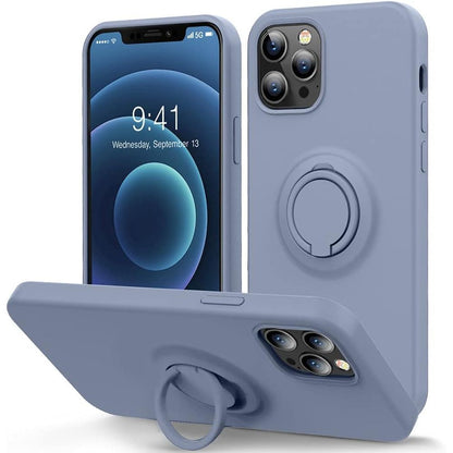 MOCCA Compatible with iPhone 12 Pro Max Phone Case 6.7 inch with Ring Kickstand | Super Soft Microfiber Lining | Anti-Scratch Full-Body Shockproof Protective Case for iPhone 12 Pro Max - Light Brown