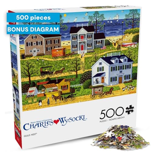 Buy now Buffalo Games - Charles Wysocki Gulls Nest 500 Piece Jigsaw for Adults at indiglob india