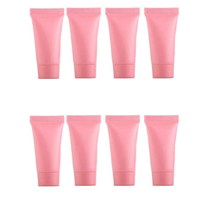 Snadulor 5ml 50 Pcs Empty Squeeze Bottle Refillable Travel Plastic Tube Bottles for Cosmetic Body Hand Cream Lotion Shampoo Facial Cleanser(Pink)