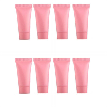 Snadulor 5ml 50 Pcs Empty Squeeze Bottle Refillable Travel Plastic Tube Bottles for Cosmetic Body Hand Cream Lotion Shampoo Facial Cleanser(Pink)