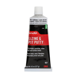 Bondo Glazing and Spot Putty, Fills Pinholes, Scratches, Minor Dings & Hairline Cracks, 4.5 oz, 1 Tube