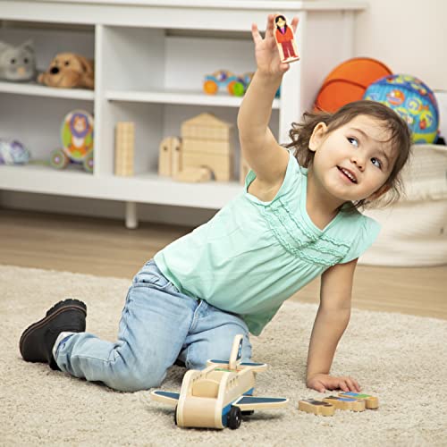 Buy now Melissa & Doug Wooden Airplane Play Set with 4 Play Figures and 4 Suitcases at indiglob india
