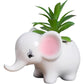 Cute Animal Elephant Shaped Ceramic Succulent Cactus Air Plant Flower Pots Planters-Plant Not Included (Pink&White)