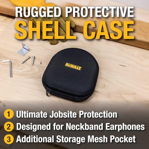 Buy now DEWALT Heavy Duty Protective Headphone Case for Pro Max Neckband, Compact Lightweight w/EVA Earphone Hard Shell Case, Headset Travel Carry Shockproof, Water-Resistant, Soft Interior & Accessory Pocket at indiglob india