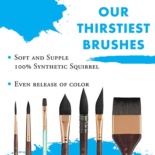 Buy now Princeton Artist Brush Neptune Series 4750 - 4-Piece Synthetic Squirrel Watercolor Paint Brush Set- Includes Aquarelle ??ƒ?� Oval Wash ?« & 2 Round Brushes Sizes 4 & 12 at indiglob india