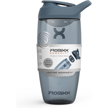 Promixx Pursuit Protein Shaker Bottle (24 oz) – Silent No-Ball Mixer, Leak-Proof Lid, BPA/BPS & Phthalate-Free ECOZEN – Easy-Clean Shaker Cup for Protein Shakes, Pre & Post-Workout Smoothies