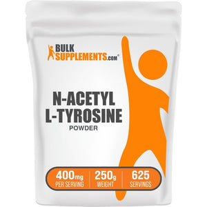 BulkSupplements.com N-Acetyl L-Tyrosine Powder -Tyrosine Supplement, NALT Powder, Amino Acid Supplement - Unflavored & Gluten Free, 400mg per Serving, 250g (8.8 oz) (Pack of 1)