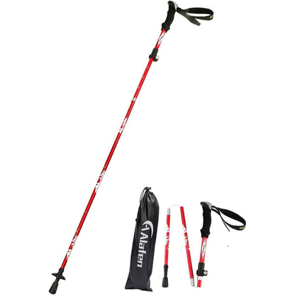 Aluminum Collapsible Ultralight Travel Trekking Hiking Pole for Men and Women (Fits 5'3" - 6'2")