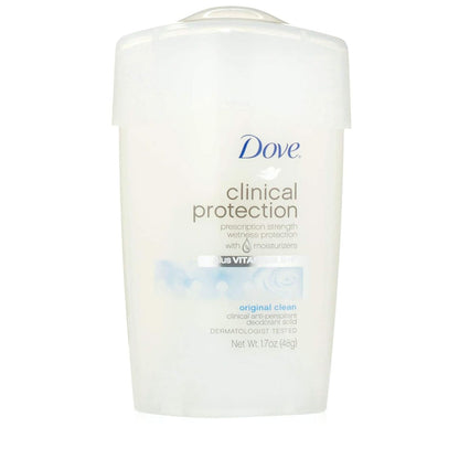 Dove Clinical Protection Antiperspirant/Deodorant, Original Clean, Stick, 1.7 Ounce (Pack of 2)