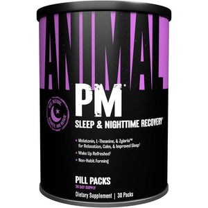 Animal PM - Sleep Aid for Adults Non-Habit Forming Relaxation Enhancer and Mood Support with Melatonin, L-Theanine, Zylaria, Zinc, Magnesium, Vitamin B6, GABA + AKG Anabolic Stack Supply, 30 Count - My Store