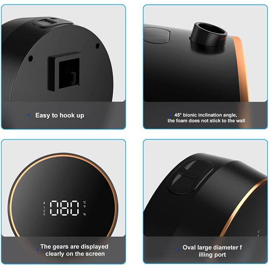 Automatic Foaming Wall Mounted Motion Sensor Touchless Liquid Soap Dispenser for Bathroom Hotel Restaurant Mall (Black) - My Store