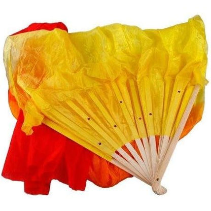 Fashion Colorful 1.5M Hand Made Belly Dance Dancing Silk Bamboo Long Fans Veils