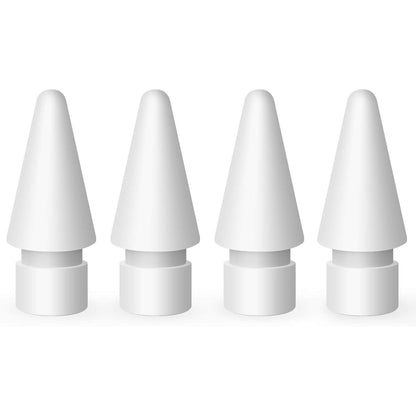MEKO 4 Pack Upgraded 0.72mm Fine Ponit Precise Replacement Tips for Apple Pencil 1st/2nd Generation & Logitech Crayon, Wear-Resisting Pen Nibs for iPad Pro/Air/Mini Pencil - White