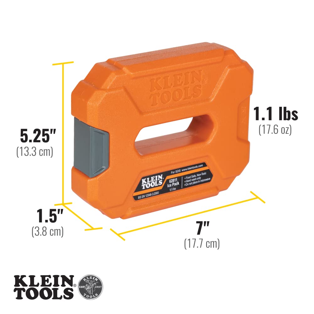 Buy now Klein Tools 62811 Reusable Ice Packs for Cooler Bags and Lunch Boxes, Interlocking Design, Heavy Duty for Daily Use, Quick Freeze, 2-Pack at indiglob india