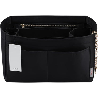 Purse Organizer Insert, Felt Purse Organizer with Zipper and Sewn Bottom Insert, Fit Speedy Neverfull Graceful,6 Sizes