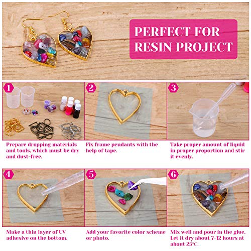 Buy now Shynek 60Pcs Hollow Frame Pendants - Resin Craft Bezels Jewelry Molds for Necklaces and Earrings Making Supplies at indiglob india