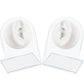 Cindeer 2 Pcs Flexible Silicone Ear Model Reused Soft Mold Fake Ear for Earrings Jewelry Display for Piercing Practice with Acrylic Stand(White)