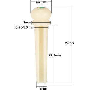 Blisstime 6pcs Unbleached Guitar Bone Bridge Pins Natural Bone Color Replacement Parts with Abalone Dot