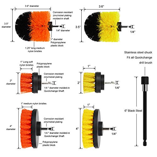 Buy now Drill Brush Power Scrubber Brush Set, Herrfilk Drill Brush Attachment Set with Extend Attachment and Scrub Pads Sponge, Drill Bit Scrub Brush for Cleaning Grout, Car,Tiles, Sinks, Bathtub at indiglob india