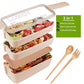 Buy now Iteryn Bento Adults Lunch Box, Stackable Bento Box, 3-In-1 Compartment - Wheat Straw, Leakproof Bento Lunch Box Meal Prep Containers at indiglob india
