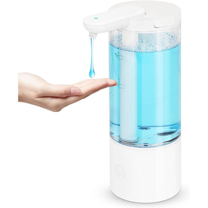 LAOPAO Soap Dispenser, Automatic Foaming Hand Soap Dispenser Touchless Rechargeable Bathroom Countertop Soap Pump for Kids Xmas Gift 300ml