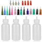 Xmasir Jagua Henna Applicator Bottles Kit for Tattoo Body Paint,Multi Purpose Precision Applicator Set 4 Pcs 1 Oz. Henna Bottle with 4 Pcs Caps 16 Pcs Needle Tips Sizes