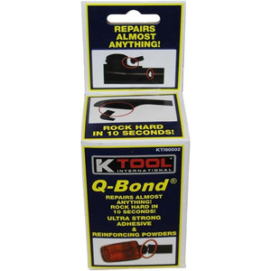 K Tool International 90002 Q Bond Ultra Strong Adhesive Kit for Garages, Repair Shops and, DIY, Repairs Hard Plastics/PVC/Metals, (2) Adhesive Bottles, (1) Plastic and (1) Metal Reinforcing Powders