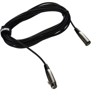 Shure C25J 25-foot Hi-Flex Cable with Chrome XLR Connectors, Black