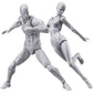 Haniforever Artists Manikin Art Mannequin Figures Supplies Drawing Tools,Small Drawing Figure Model for Sketching,Painting,Action Figures Male+Female Set(Grey)