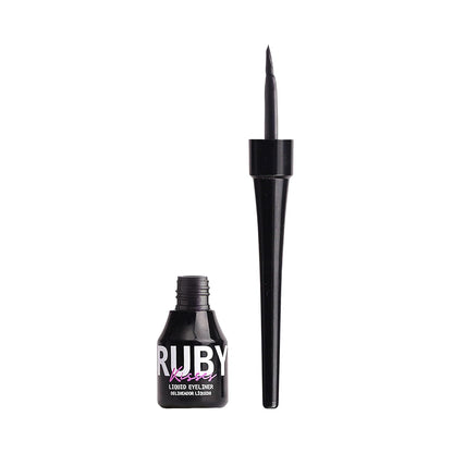 Ruby Kisses Classic Liquid Eyeliner, Smudgeproof Long Lasting Eye Makeup with Felt-Tip Applicator (1 PACK, Black)