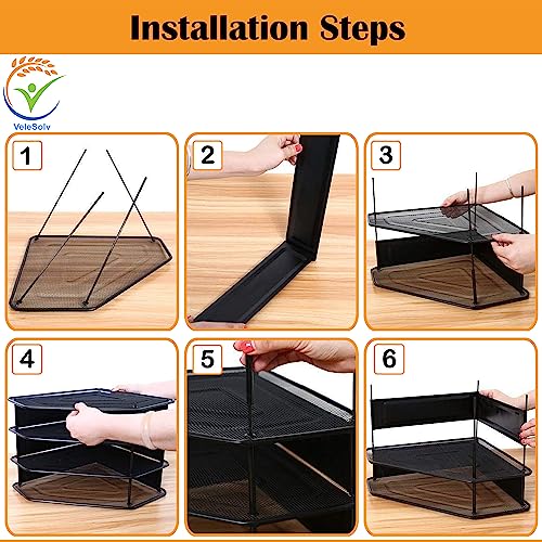 Buy now File Rack, 4-Slot Mesh Metal Magazines File Desk Organizer - Black Holder at indiglob india