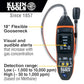 Buy now Klein Tools ET120 Gas Leak Detector, Combustible Gas Leak Tester with 18-Inch Gooseneck Has Range 50-10,000 ppm, Includes Pouch, Batteries at indiglob india