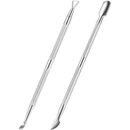 Cuticle Trimmer Cuticle Remover with Cuticle Pusher, XUNXMAS Professional Stainless Steel Durable Pedicure Manicure Tools Cutter Nipper Scissor Clipper for Fingernails and Toenails Dead Skin Black