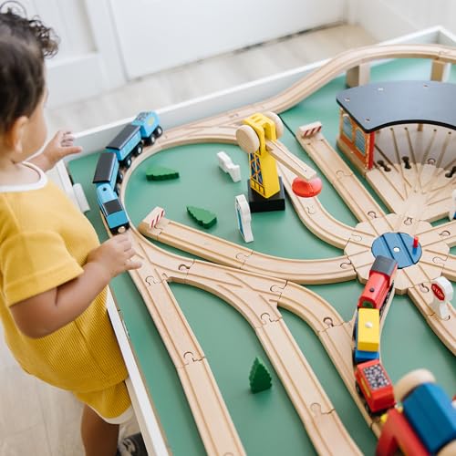 Buy now Melissa & Doug Wooden Railway Set, 130 Pieces at indiglob india
