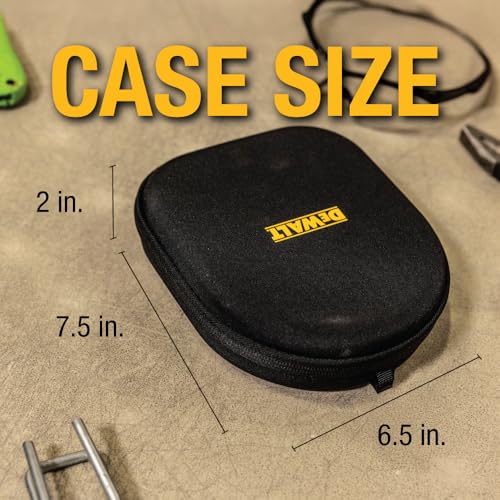 Buy now DEWALT Heavy Duty Protective Headphone Case for Pro Max Neckband, Compact Lightweight w/EVA Earphone Hard Shell Case, Headset Travel Carry Shockproof, Water-Resistant, Soft Interior & Accessory Pocket at indiglob india