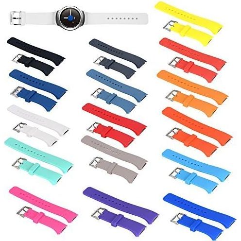 Buy now ECSEM Large Silicone Replacement Wristbands Compatible with Samsung Gear S2 SM-R720 SM-R730 Smartwatch - Gear S2 Band/Strap - Black at indiglob india